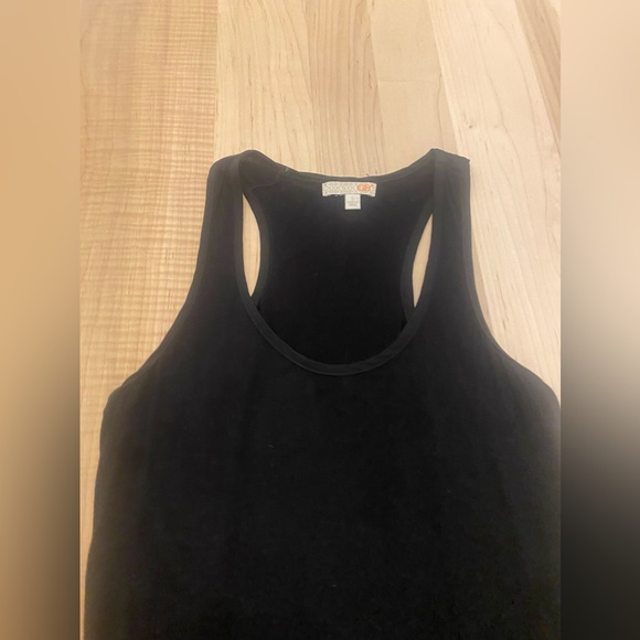 GB long black tank top with chiffon contrast sz small - Picture 9 of 10